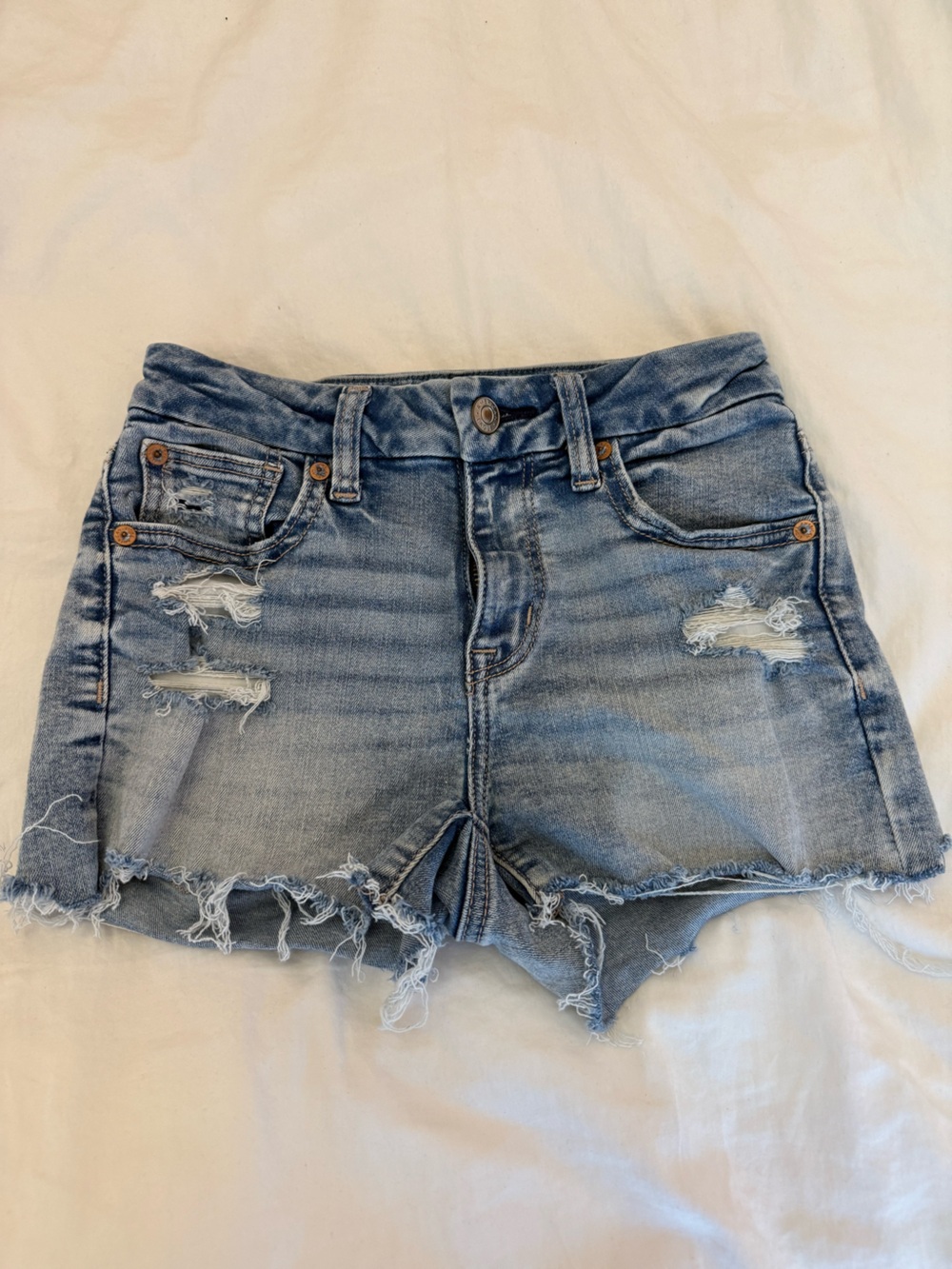 American Eagle Outfitters Light Wash Denim Cutoff Shorts